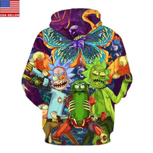 Load image into Gallery viewer, Rick and Morty Pickle Rick Toxic Rick Cyborg Rick Allover Print Hoodie