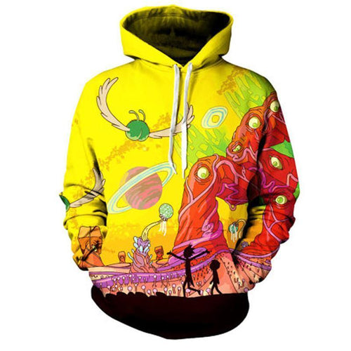 Rick and Morty Allover Print Hoodie